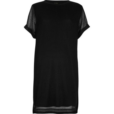 Black mesh T-shirt dress